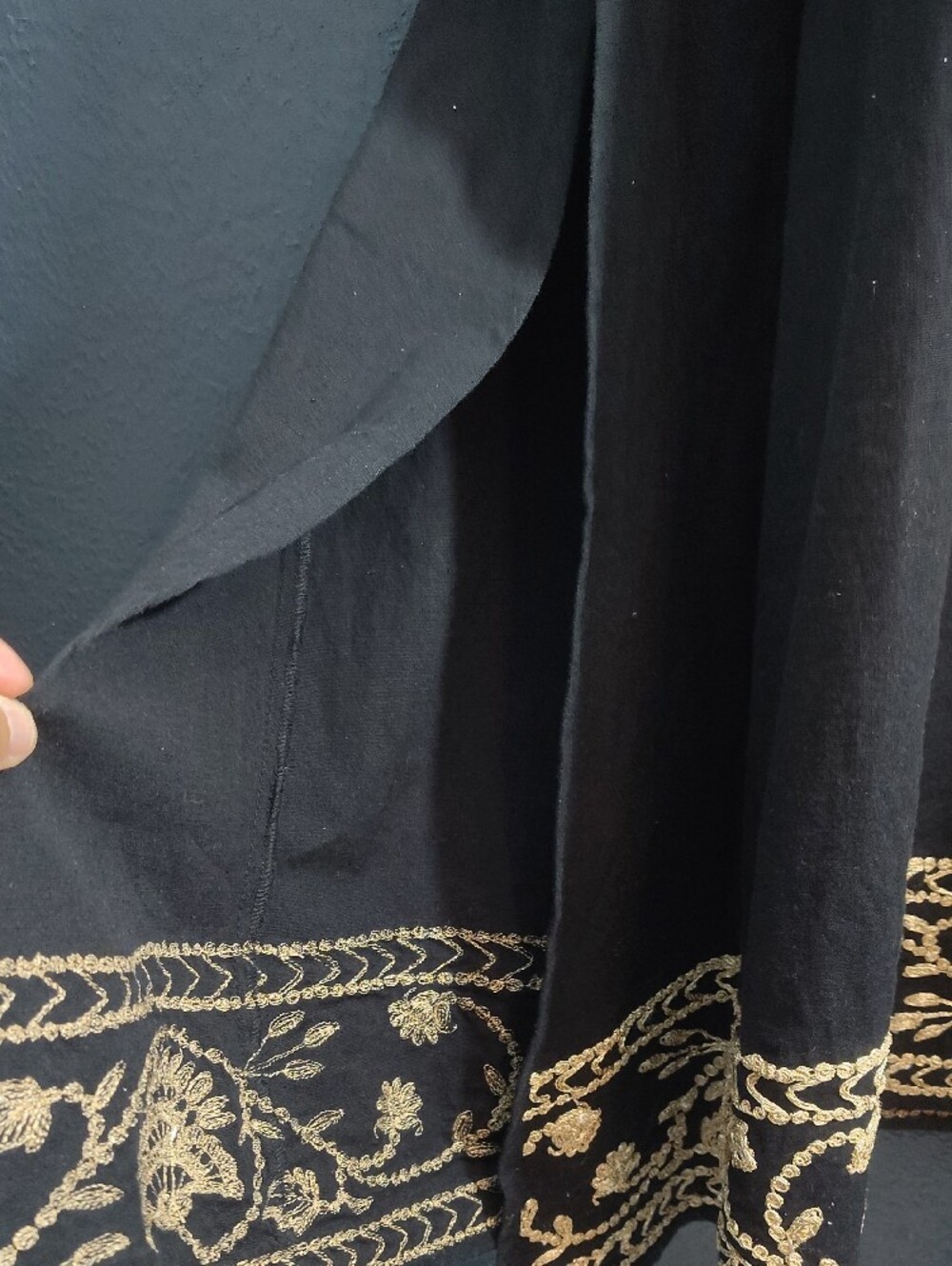 Roller Rabbit Black Maxi Dress with Gold Embroidery - Picture 5 of 12
